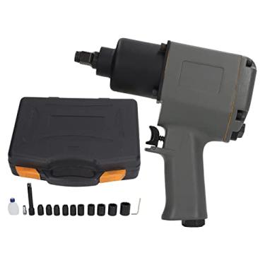 Imagem de Chave de impacto de ar, kit de 1/2 polegadas, chave pneumática portátil, 90psi, 850nm, regulador de alta torção e alça de exaustão, construção de liga de aço ti