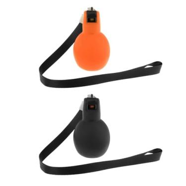Imagem de shamjina 2x apitos de mão treinador apitos com colhedores som alto sobrevivência apitos treinadores para árbitros de futebol, Laranja Preto