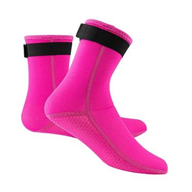 Imagem de Tachiuwa de Água de Neoprene Botas de 3mm Anti-Wetsuit Botas Fin de Natação para Esportes Aquáticos Atividades Ao Ar Livre L, Rosa Vermelha S