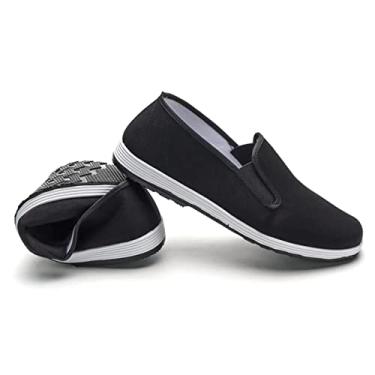 Imagem de Kung Fu/Artes Marciais/Sapatos Tai Chi Sola de Borracha Unissex Lona, Preto e branco, 8.5 Women/7 Men
