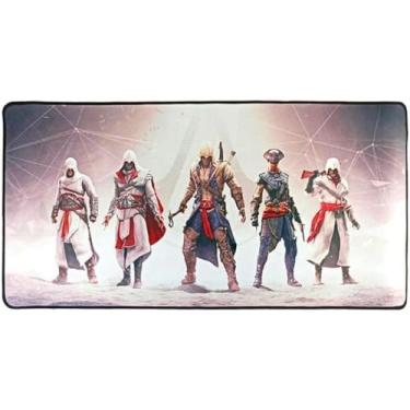 Imagem de Mousepad Mouse Pad Gamer Grande 70x35cm Antiderrapante Bordas Costuradas Estampa Assassin's Creed – Exbom MP-7035C