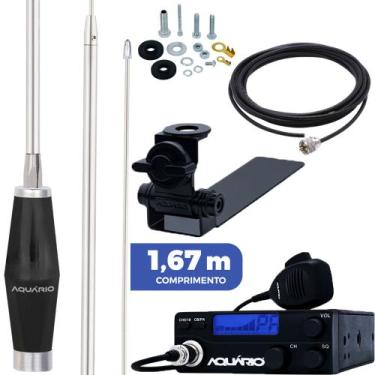 Imagem de Rádio Px 40 Canais Antena 1,40m Alongador 25cm Cabo 5,5m Caminhonete C