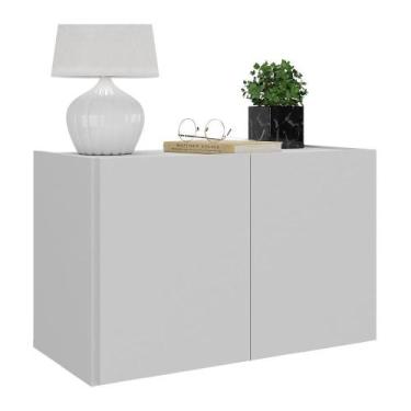 Imagem de Mesa de Cabeceira Suspensa 2 Portas Multimóveis MP4132, Branco