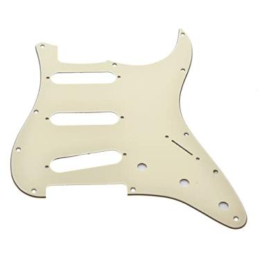 Imagem de Dopro Ponte Pickguard de guitarra estilo Strat envelhecido branco 11 furos invertido para Fender Jimi Hendrix Stratocaster