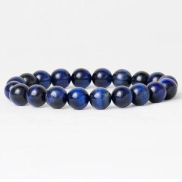 Imagem de Pulseira Pedra Olho Tigre Azul - Vorax Acessórios, M - 18cm a 18,5cm
