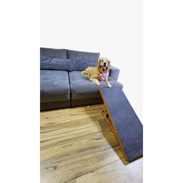 Imagem de Rampa Pet Com 4 níveis de Regulagem Em Madeira Antiderrapante para Cães e Gatos Porte Pequeno Ao Extra Grande – Suporta até 40kg, Luma Pet - Madeira com Verniz
