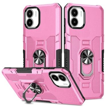 Imagem de Sidande Capa para Redmi A1, capa para Redmi A2 220733SI 220733SG, suporte de suporte resistente magnético embutido para carro, à prova de choque, capa protetora para celular para Xiaomi Redmi A1 rosa