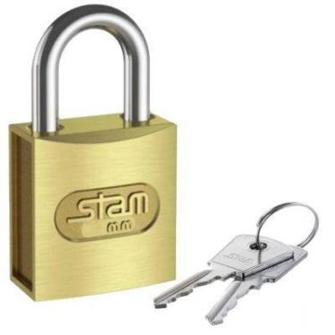 Imagem de Cadeado Zamac Latonado E COAT 25mm - Stam