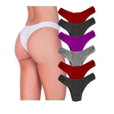 Imagem de Kit 3 Calcinhas Tanga Microfibra Conforto Atacado - Calcinha Feminina 