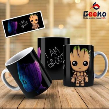 Imagem de Caneca Baby Groot Eu sou Groot Geeko, Branco, 325ml