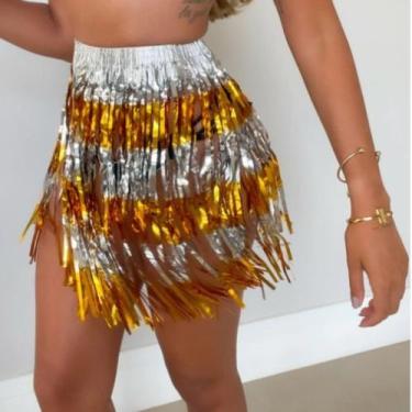 Imagem de Saia Fitilho Metalizada Carnaval Festa Fantasia - Mix de Produtos, Dou