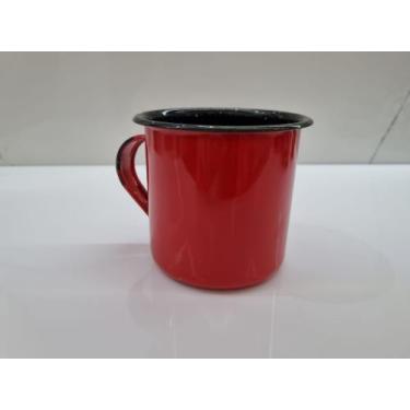 Imagem de 01 Caneca Esmaltada Ágata Original 350 ml Postagem Rápida Cor Vermelha
