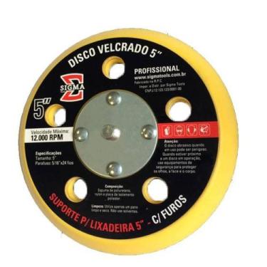 Imagem de Disco velcrado 5 com furos - sigmatools, Sem variação, Único