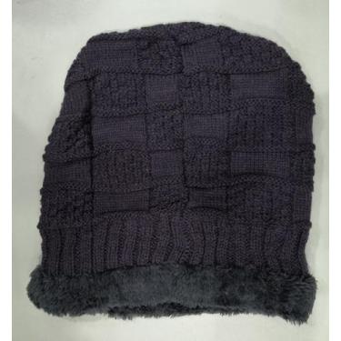 Imagem de touca Inverno com Forrado Pelúcia Gorro Beanie Proteção Frio - Genéric