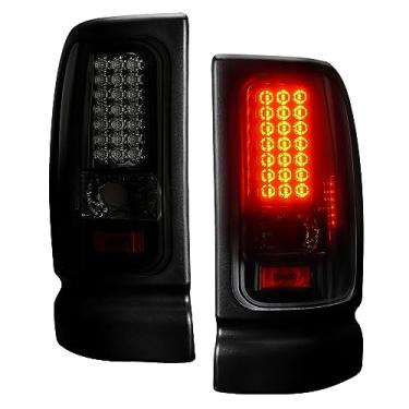 Imagem de ILONPA Conjunto de luzes traseiras de tubo com 2 peças, lente fumê para Ram 1500 1994-2001, Ram 2500 3500 1994-2002 - lado do motorista e passageiro 55055264AC 55055265AC