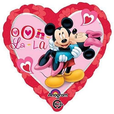 Imagem de Anagram Balão Mickey & Minnie Heart Foil Balon, 45,72 cm, multicolorido
