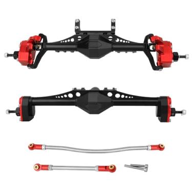 Imagem de Pothyes Metal Front and Rear Portal Axle Completes Set with Servo Mount for Axial 1/10 RC Crawler Capra 1.9 UTB AXI03004 AXI03000T1 T2 Buggy F9 Upgrade Parts (red)