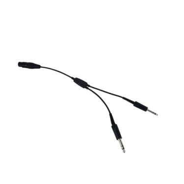Imagem de Pdflie Adaptador de fone de ouvido de aviação geral XLR para plugue duplo de 5 pinos XLR para plugue duplo, cabo conector fêmea de 5 pinos para fone de ouvido Airbus Bose A20 GA (com fio, preto)