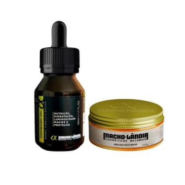 Imagem de Kit Macholândia Pomada Cabelo Masculino 130g  + Oleo Barba - Macho Lân