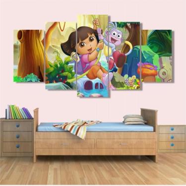 Imagem de Quadro Decorativo Dora Aventureira 130x63 em tecido - Wall Frame