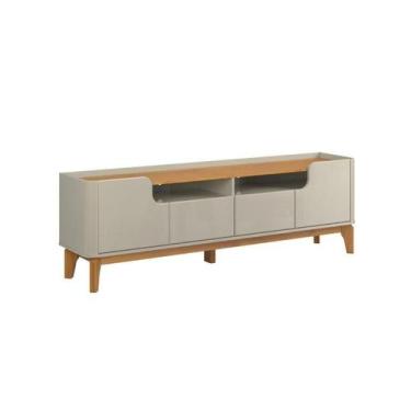 Imagem de Rack FL Estilo Retrô 1.80m Para TV Até 75'' Cor Off White / Cinamomo -