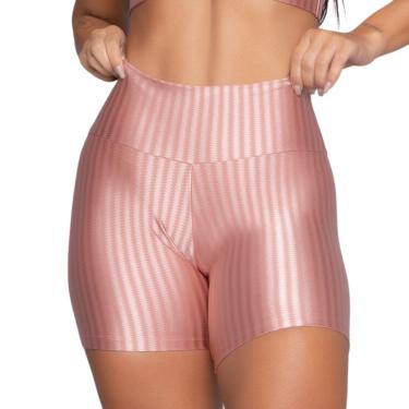 Imagem de Short Fitness Ikat New Zig 3D Serra e Mar Modas Poliamida Cós Alto Academia Treino Moda Feminina-Feminino