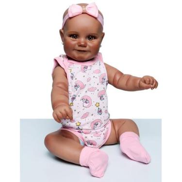 Imagem de Boneca Bebê Reborn Negra Sophia 52cm - Mundo Kids