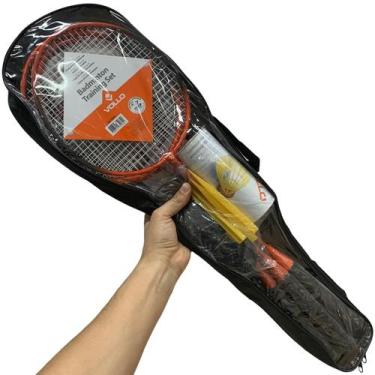Imagem de Vollo Sports Kit Badminton VB004 4 Raquetes, 3 Petecas, Rede e Suporte