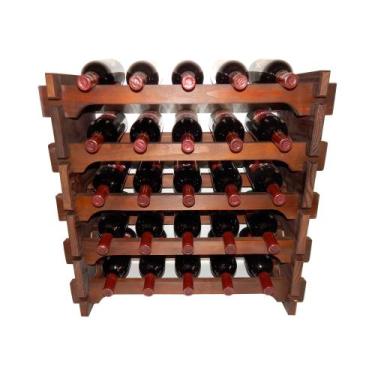 Imagem de Adega Vinho Madeira 25 Garrafas Cor Imbuia C05 - Cevey Adegas e Artesa