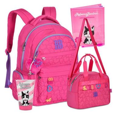 Imagem de Kit Teen Mochila e Bolsa Térmica Rebecca Bonbon Clio Escolar, Rosa