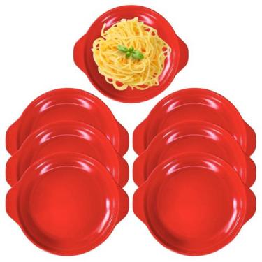 Imagem de 6 Pratos Tigela em Melamina Japonesa Infantil Preto Vermelho - Equipe 