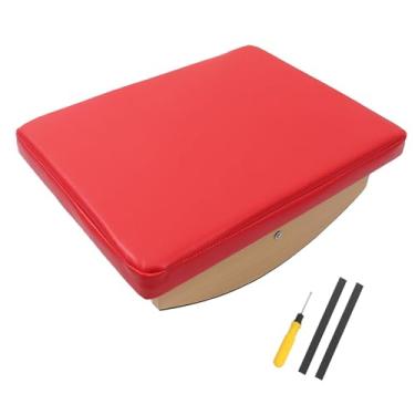 Imagem de menolana Mesa de Escritório Balance Board Apoio para Os Pés Coordenação Versátil Equipamento de Fitness Descanso para Os Pés de Madeira Banco de Enfermagem Par, vermelho