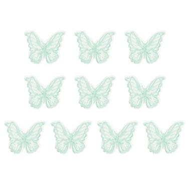 Imagem de PATIKIL 10 apliques de borboleta de renda bordada, 4 cm x 5 cm, aplique de ferro costurado com aplique de organza de camada dupla para roupas, vestidos de casamento, faça você mesmo, roupas,