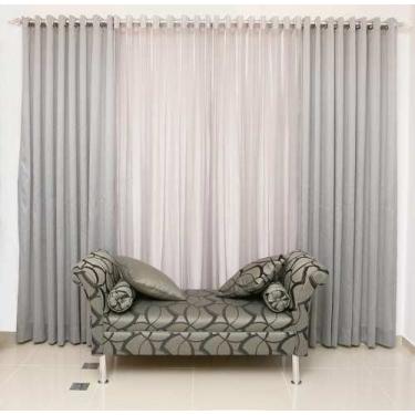 Imagem de Cortina Bicolor 4,00 x 2,80 Rustica Cinza Admirare