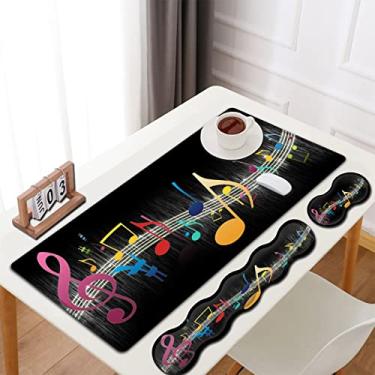 Imagem de Mouse pad grande, mouse pad estendido para jogos 31,5 x 11,8 polegadas ergonômico com espuma de memória, suporte para descanso de pulso, para laptop doméstico, trabalho grande almofada de mesa de