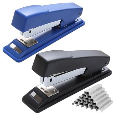 Imagem de smilixin 2 grampeadores, grampeadores com capacidade para 25 folhas com 2000 grampos padrão, grampeadores de mesa resistentes, grampeadores de escritório, grampeadores de mesa para escritório escolar,