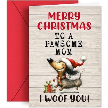 Imagem de Cartão de Natal HiFuler da Dog - 12,7 cm x 17,8 cm Cartões de Natal engraçados para cães com envelopes, cartões de felicitações de Natal de cães, presentes de Natal exclusivos para mãe de cachorro,