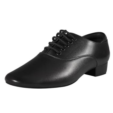 Imagem de Sogebo Masculino Sapatos de Dança de Salão Pretos Sapatos de Personagem de Couro para Salsa Latina Tango Dança Masculina, Preto 11 M Eua