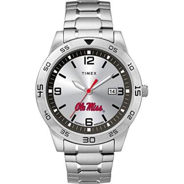 Imagem de Timex Tribute Relógio masculino Citation 42 mm Quartzo com pulseira de aço inoxidável, Ole Miss Rebels, Relógio de quartzo
