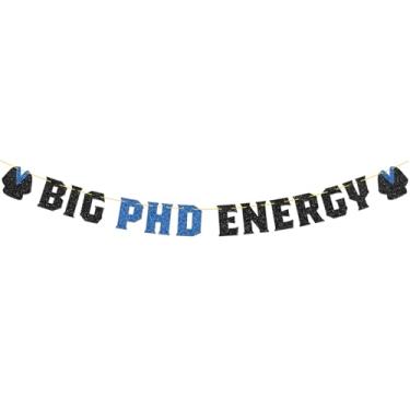 Imagem de Faixa de energia Big Degree, Class of 2025/Congrats Grad, Bachelor/Master Degree PHD College Graduation Party Decoration Supplie (preto e azul)