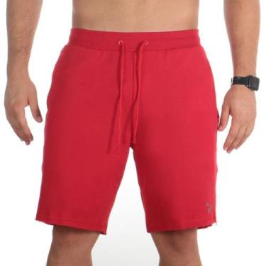 Imagem de Bermuda Plus Size Short Algodao Moletom Masculino Lisa Cordao Ajustave