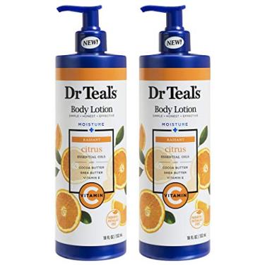 Imagem de Dr Teal's Loção Corporal - Moisture Plus - Radiant Citrus Essential Oils E Vitamina C, 18 Fl Oz 2-Pack (36 Fl Oz)