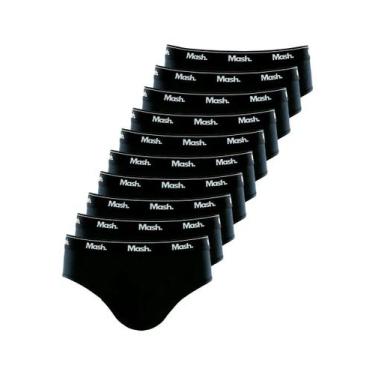 Imagem de Kit com 10 Cuecas Slip Mash 073.58, Preto, G