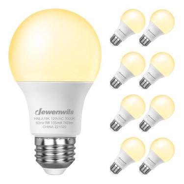 Imagem de Lâmpada LED DEWENWILS 9W (equivalente a 60W) 3000K 760LM, pacote com 8