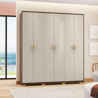Imagem de Roupeiro Com 6 Portas Maldivas Imbuia Fendi  - Mais de Casa