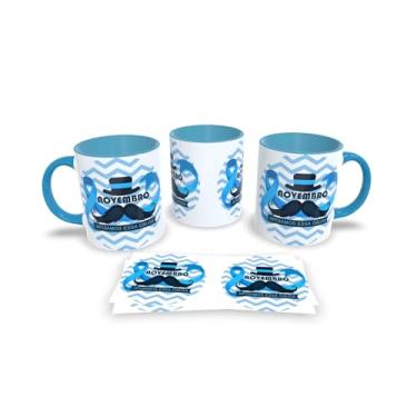 Imagem de Canecas Azul de Porcelana Personalizadas Novembro Azul (Mod.7)