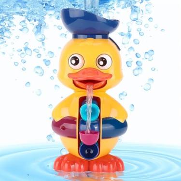 Imagem de Brinquedo de Banho Patinho Rotativo Colorido Ventosa - Transforme o Banho do Seu Bebê em Divertimento e Aprendizado