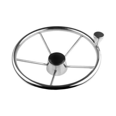 Imagem de Volante Inoxidável para Barco - 13-1/2" - 5 Raios, Com botão