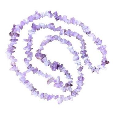 Imagem de Colar Fio Cascalho Pedra Natural Ametista Lavanda - EQUILIBRIO, Lilás