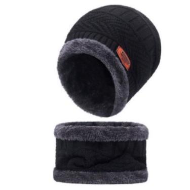 Imagem de Kit Conjunto Touca Forrada Cachecol Unissex Para Inverno - GLOVES, Pre